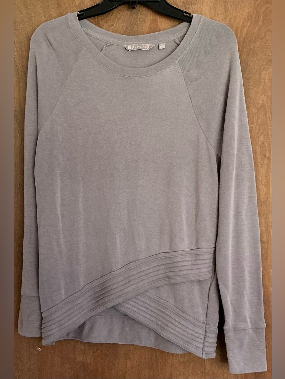 Athleta Sweatshirt Womens Size Small Gray Serenity Criss Cross Modal Blend